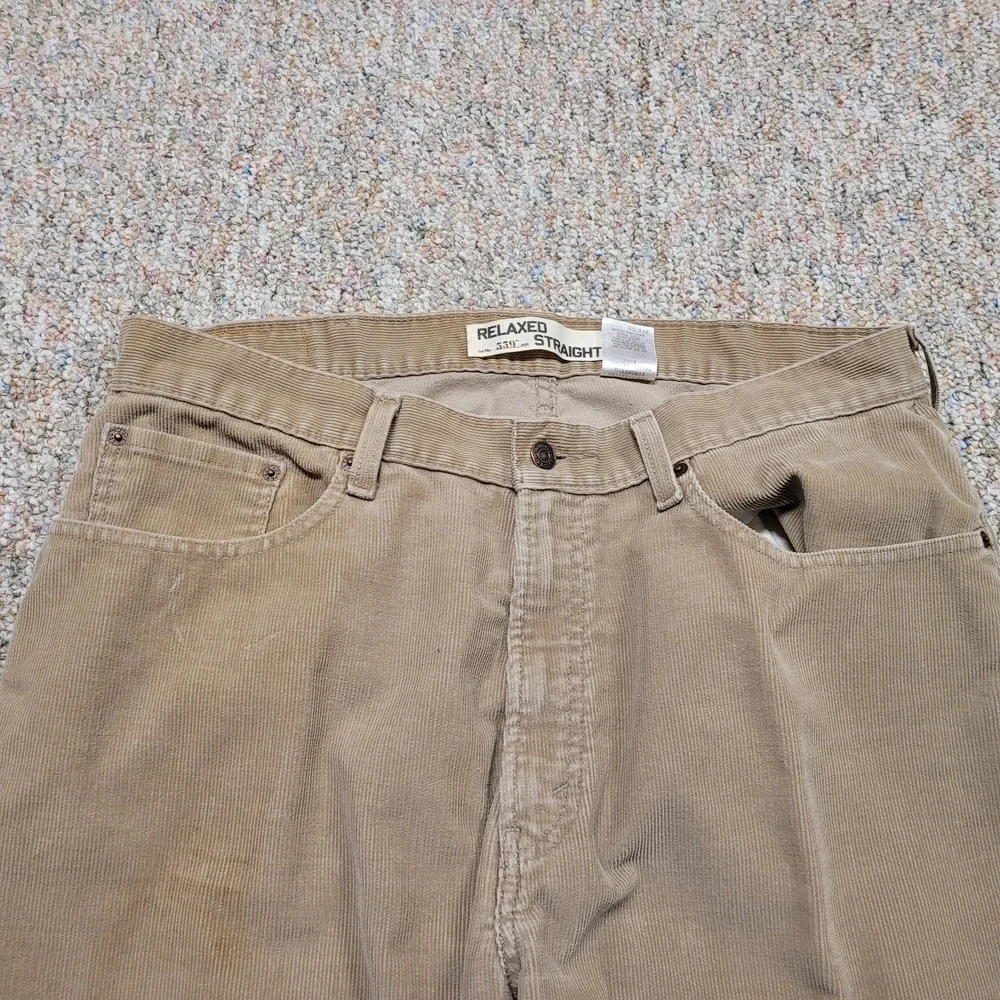 Levis 559 Pants Mens 38x30 Beige Corduroy Baggy Relaxed Fit Straight Leg‎ Y2K
